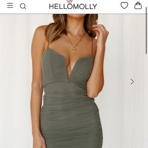 Hello Molly POPPING CHAMPAGNE DRESS OLIVE
